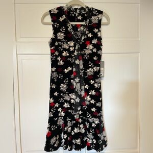 Karl Lagerfeld Black Floral Midi Dress